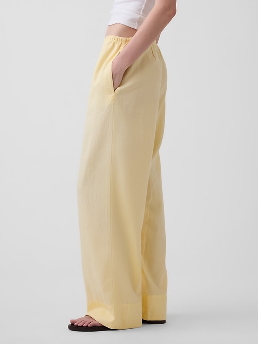 Image number 3 showing, Linen-Blend Easy Wide-Leg Pants