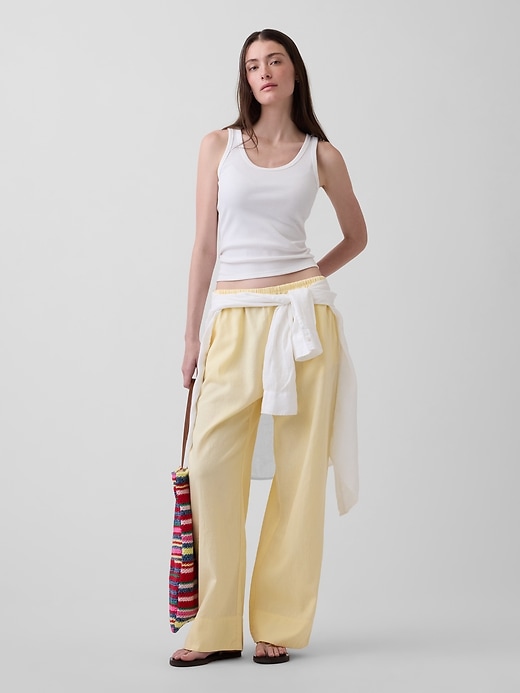 Image number 5 showing, Linen-Blend Easy Wide-Leg Pants