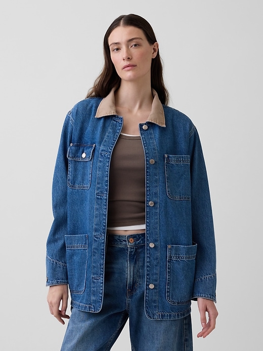 Corduroy-Collar Denim Barn Jacket from GAP - $118