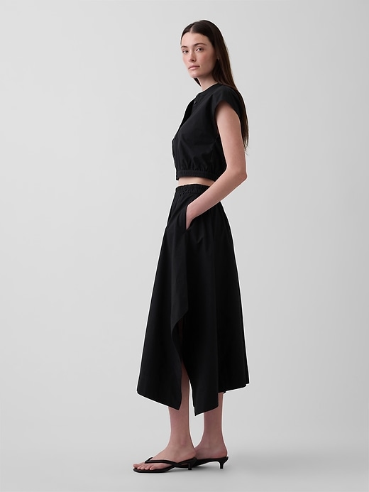 Image number 3 showing, Poplin Handkerchief Midi Skirt