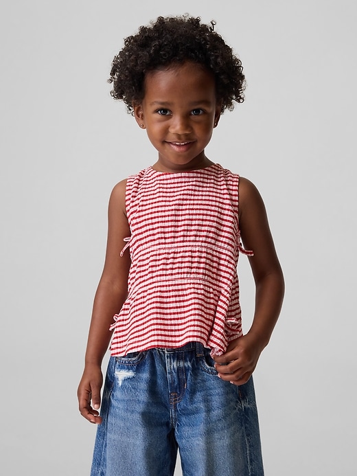 Image number 1 showing, Baby & Toddler Crinkle Knit Bow Top