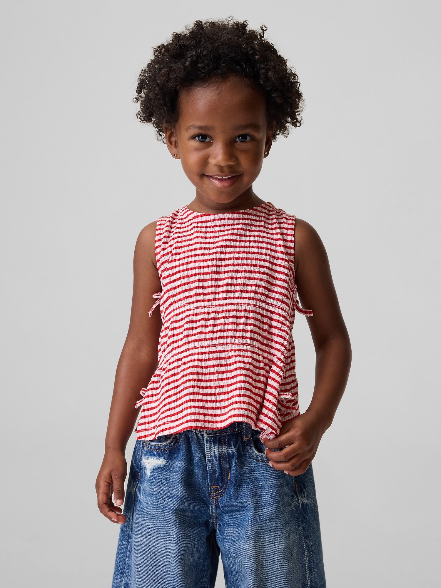 Baby & Toddler Crinkle Knit Bow Top