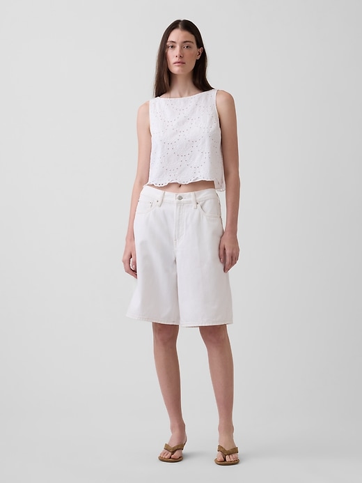 Image number 2 showing, Eyelet Crop Shell Tank Top