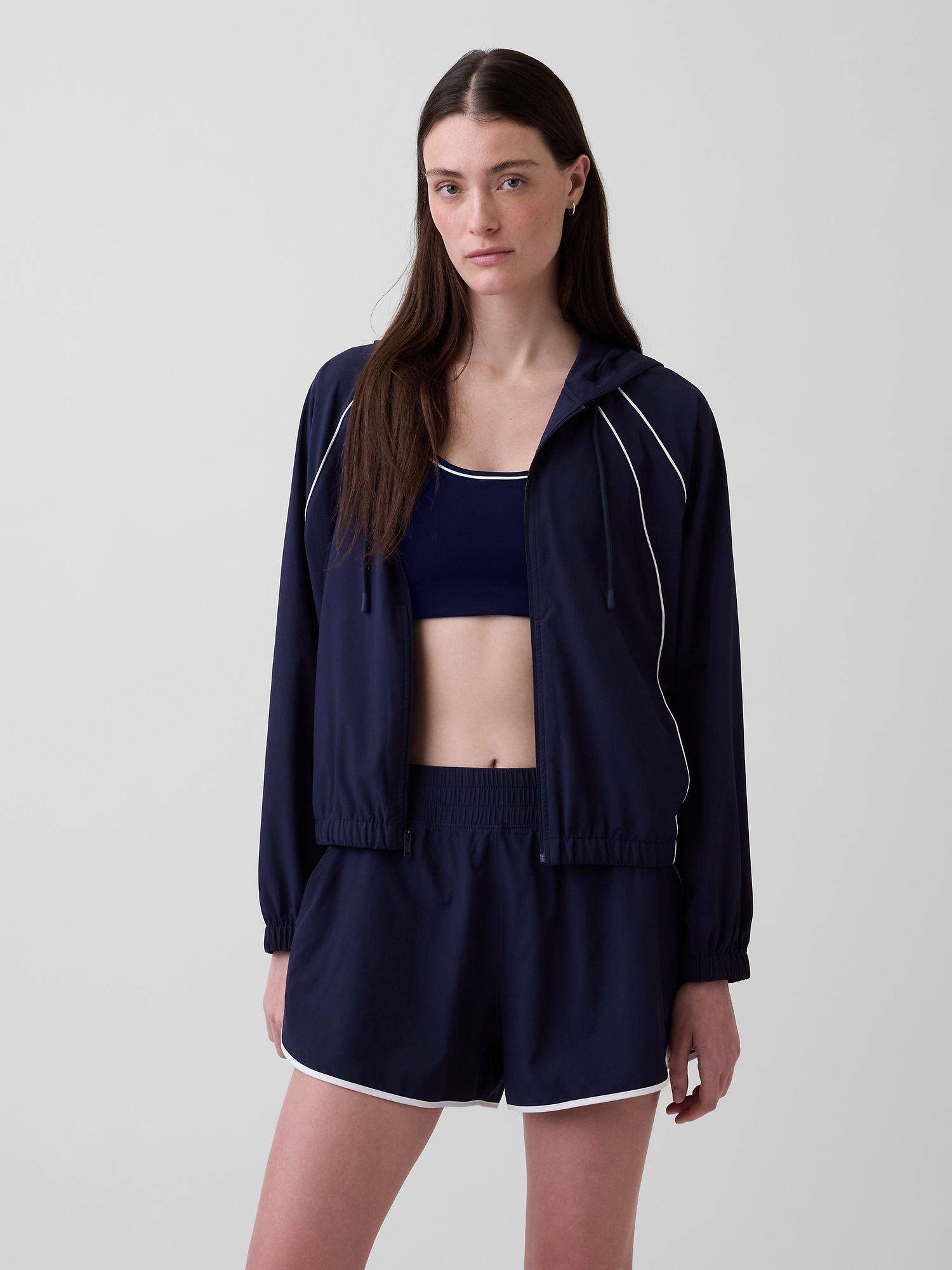 Gap Fit Tech Zip Hoodie In Blue