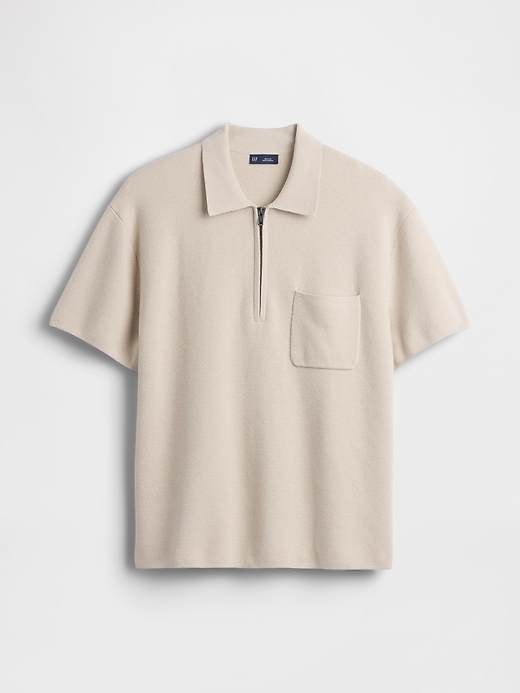 Image number 5 showing, Oversized Quarter-Zip Pocket Polo Sweater