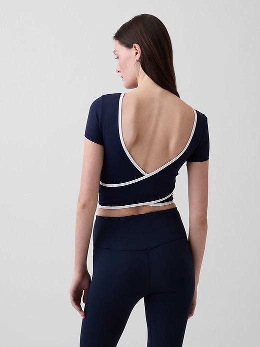 Image number 3 showing, GapFit Smooth Reversible Wrap Crop Top