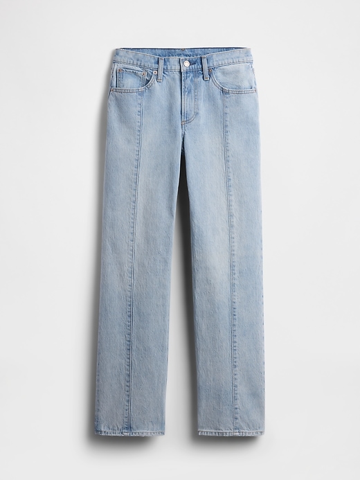 Image number 5 showing, Mid Rise Seamed Straight Jeans