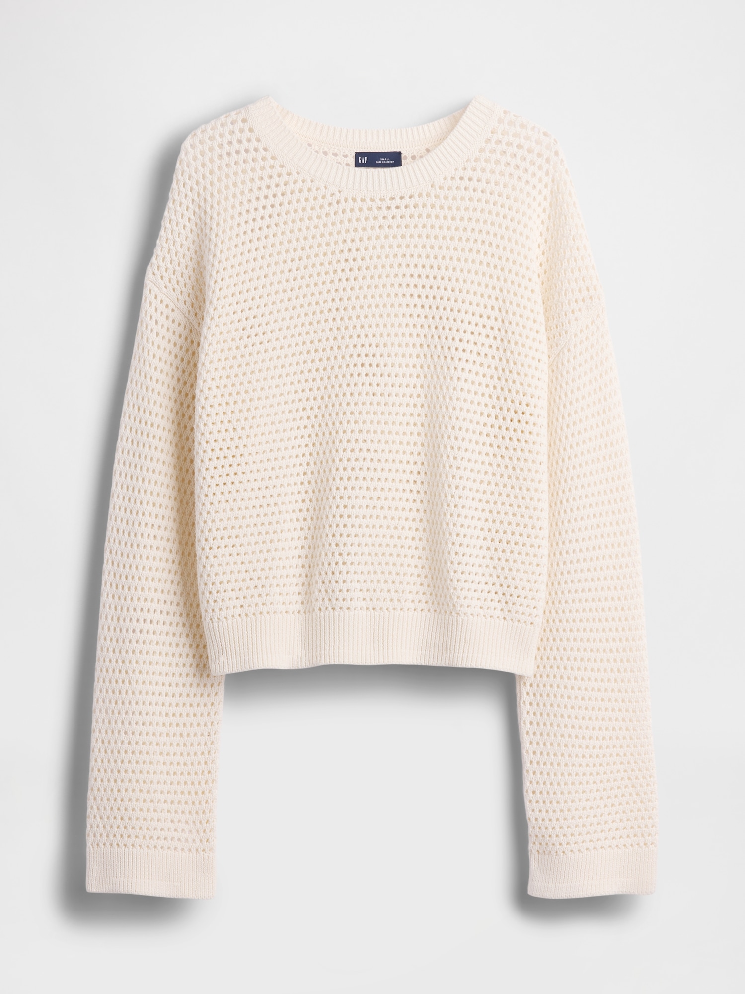 100% Cotton Crochet Relaxed Sweater