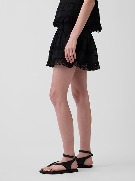 Image number 3 showing, Pintuck Lace-Trim Easy Mini Skirt