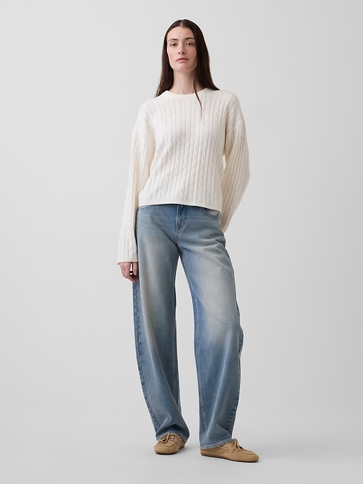 Image number 2 showing, CashSoft Oversized Cable-Knit Sweater