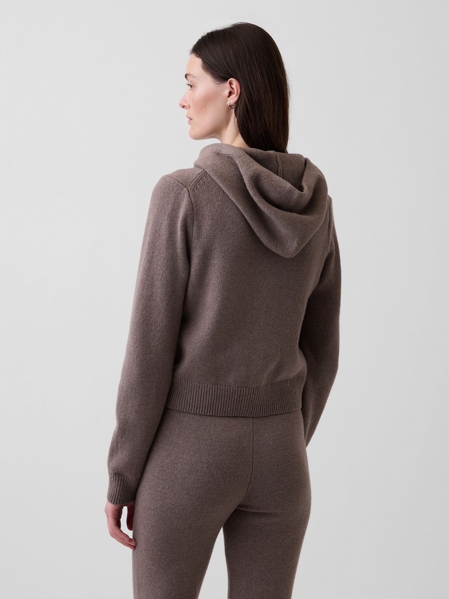 CashSoft Sweater Crop Zip Hoodie