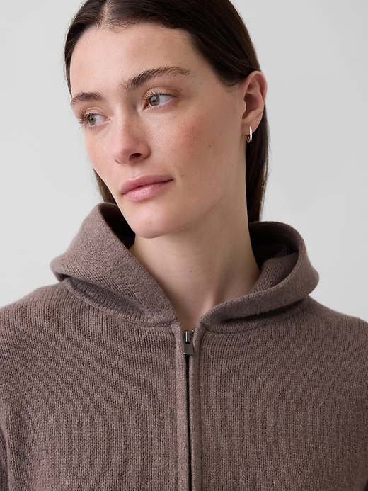 Image number 4 showing, CashSoft Sweater Crop Zip Hoodie