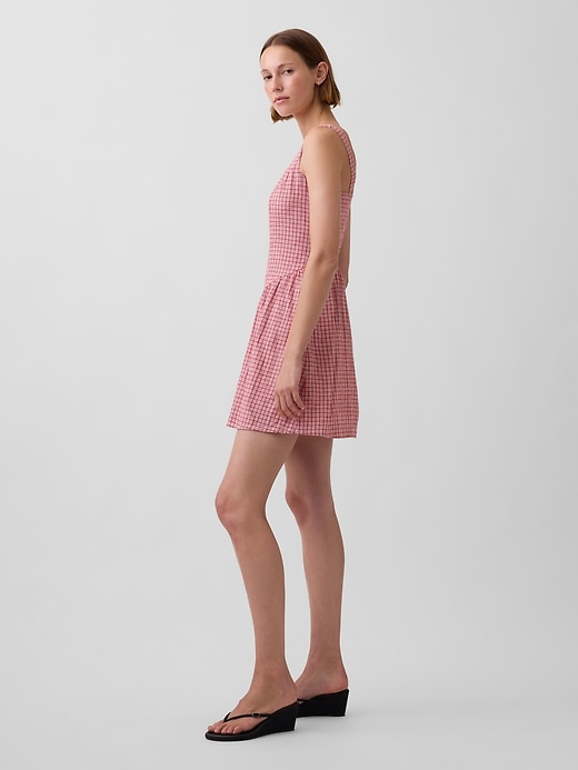 Image number 3 showing, Linen-Blend Drop-Waist Mini Dress