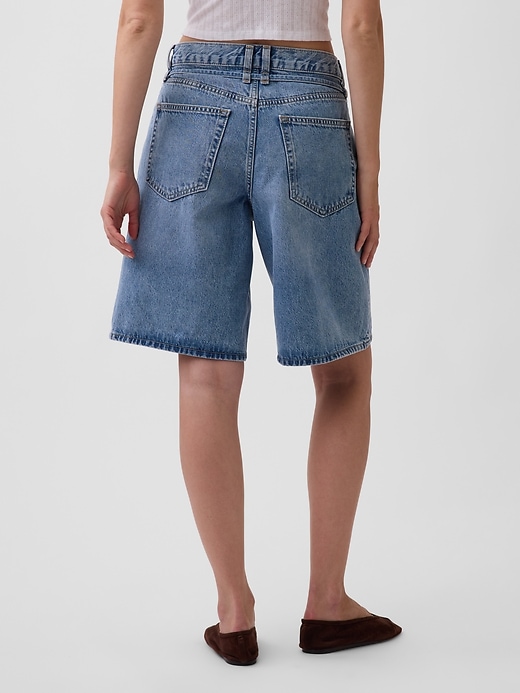 Image number 4 showing, 11" Mid Rise Micro Belt Longline Denim Shorts