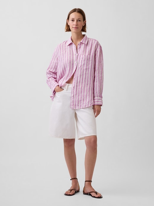 Image number 2 showing, 100% Linen Oversized Shirt