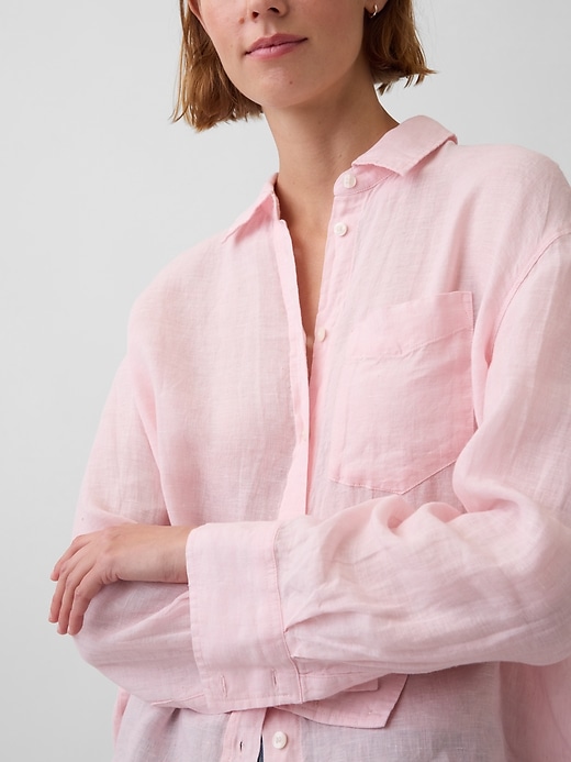 Image number 4 showing, 100% Linen Oversized Shirt