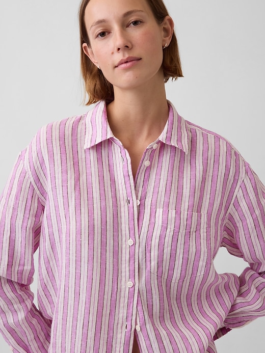 Image number 4 showing, 100% Linen Oversized Shirt