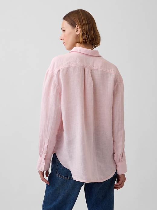 Image number 3 showing, 100% Linen Oversized Shirt