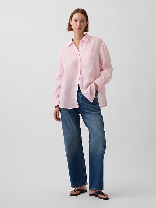 Image number 2 showing, 100% Linen Oversized Shirt