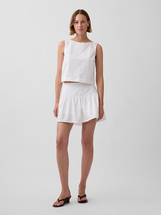 Image number 1 showing, Poplin Drop-Waist Mini Skort
