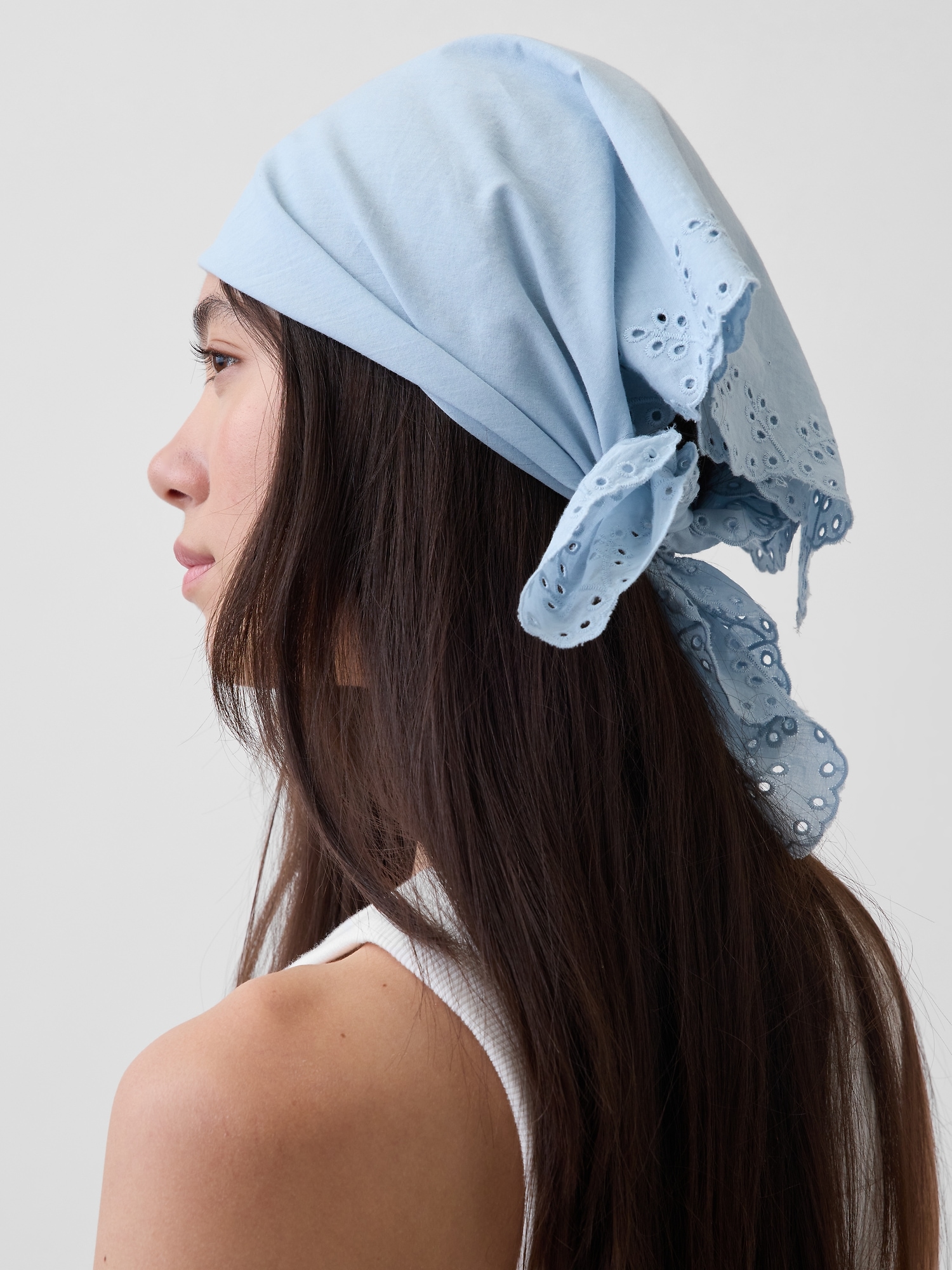 100% Cotton Eyelet Bandana Scarf