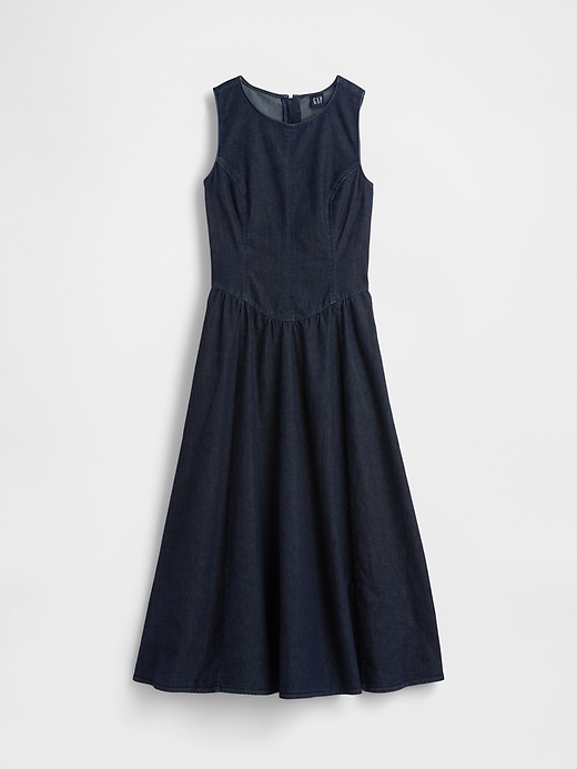 Image number 5 showing, Denim Drop-Waist Midi Dress