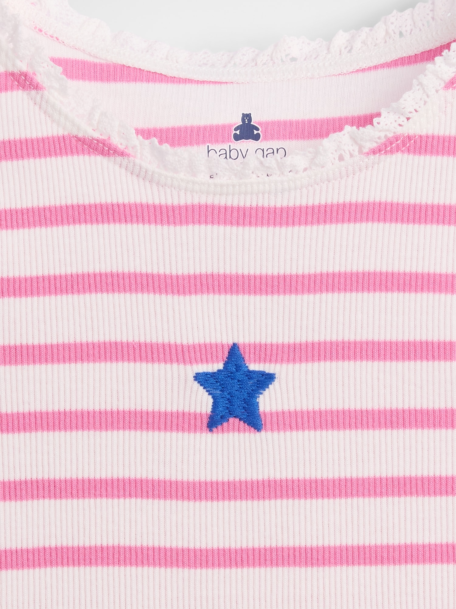Топ Gap Graphic Stripe Rib Tank Top для малышей, цвет: Розовый — фото 3
