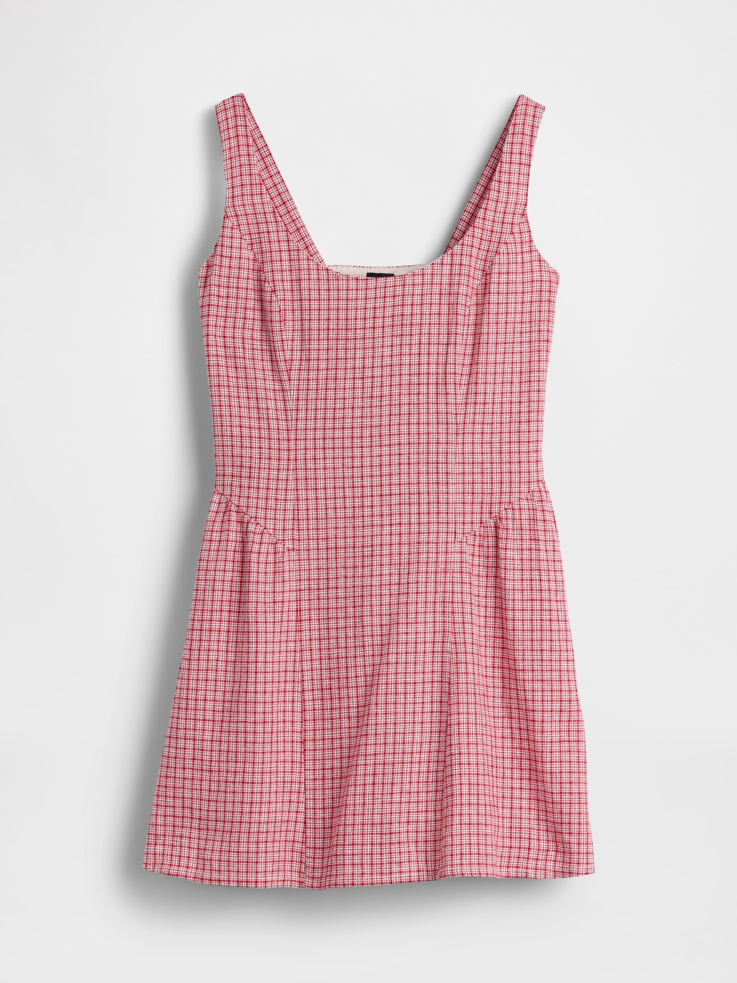 Linen-Blend Drop-Waist Mini Dress