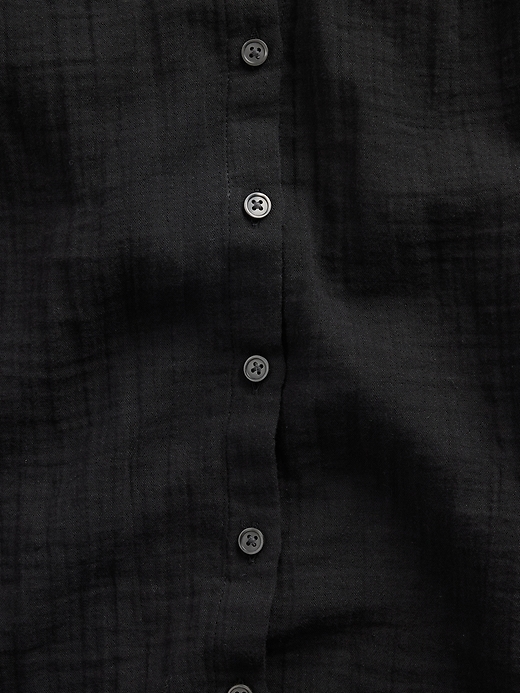 Image number 4 showing, Cotton Gauze Oversized Collarless Shirt