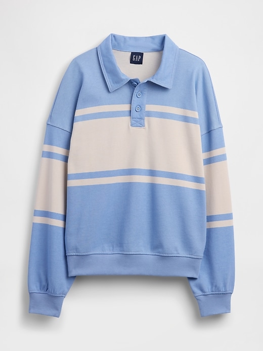 Image number 5 showing, French Terry Oversized Polo Sweatshirt