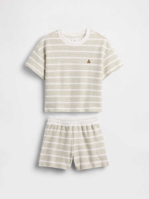 Image number 2 showing, Baby & Toddler Terry Stripe Outfit Set