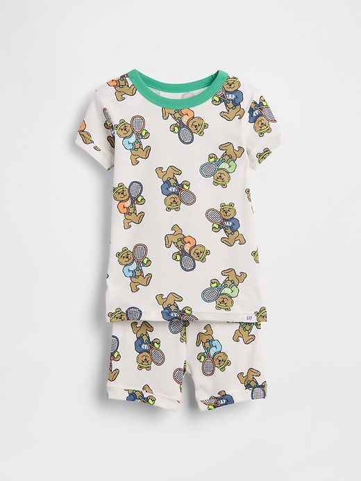Image number 1 showing, Baby & Toddler Organic Brushed Cotton Brannan Bear Tennis PJ Shorts Set