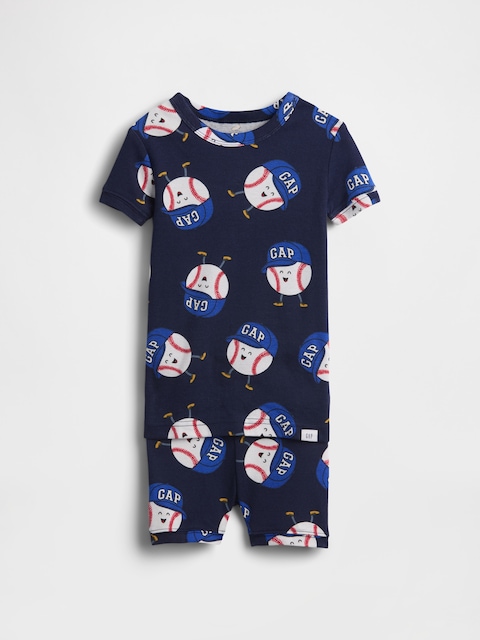 Baby & Toddler Organic Brushed Cotton Baseball PJ Short Set