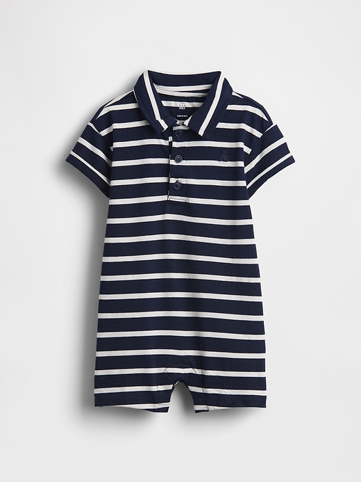 Image number 1 showing, Baby Jersey Polo Shorty One-Piece