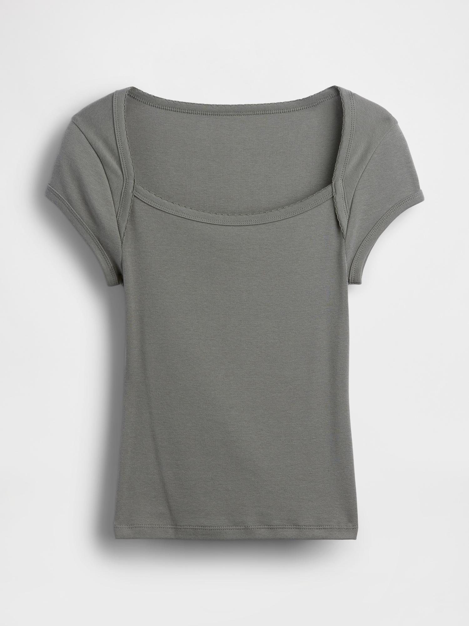 Modern Square-Neck Crop T-Shirt