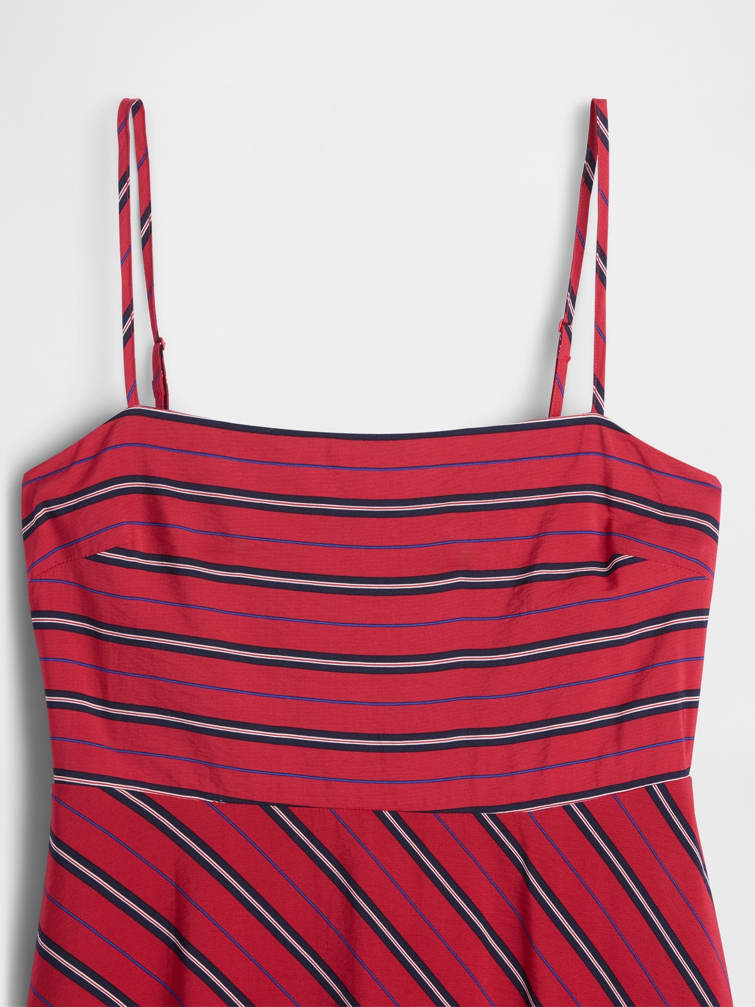 Женское платье Gap Stripe Handkerchief Midi, цвет: Красный с принтом — фото 4