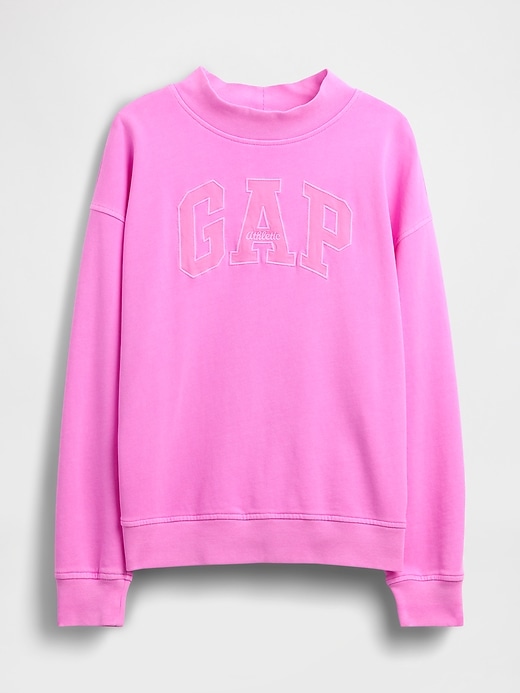 Image number 5 showing, VintageSoft Terry Oversized Mockneck Logo Sweatshirt