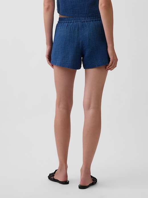 Image number 4 showing, Cotton Gauze Denim Easy Shorts