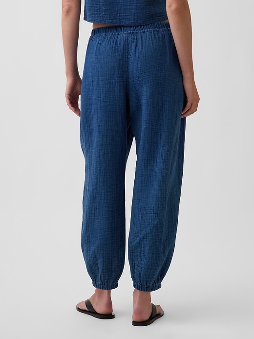 Image number 4 showing, Cotton Gauze Denim Easy Barrel Joggers