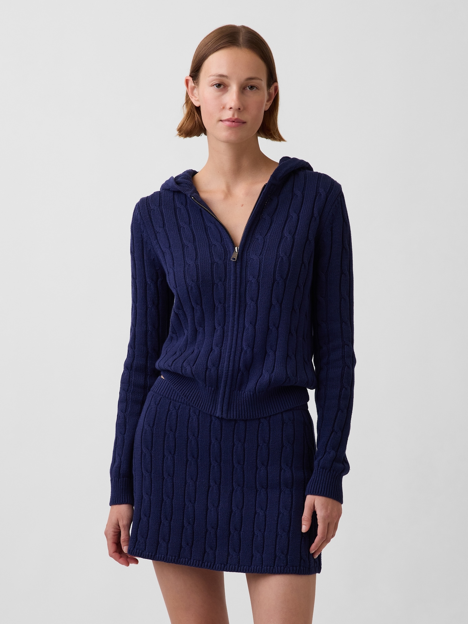 Gap 100% Cotton Cable-knit Zip Cardigan