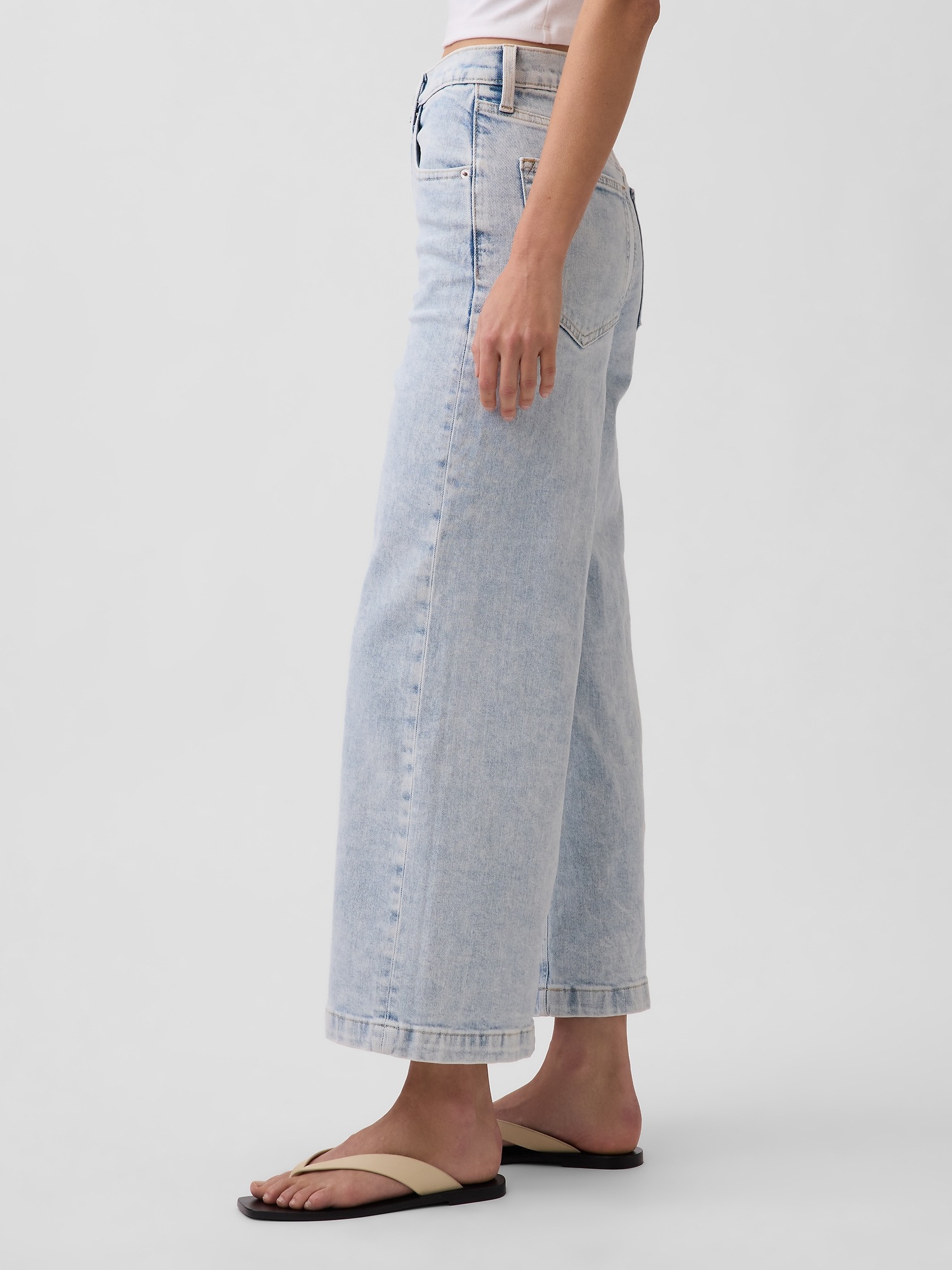 Женские джинсы Gap High Rise Stride Wide-Leg Ankle Jeans — фото 3