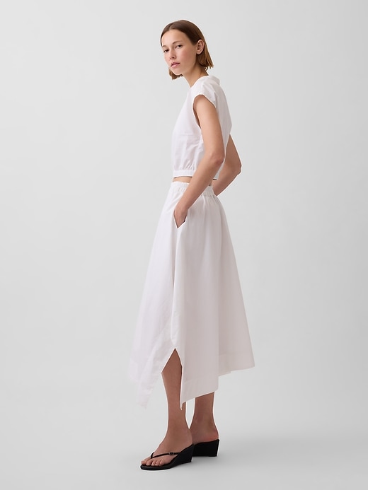 Image number 3 showing, Poplin Handkerchief Midi Skirt