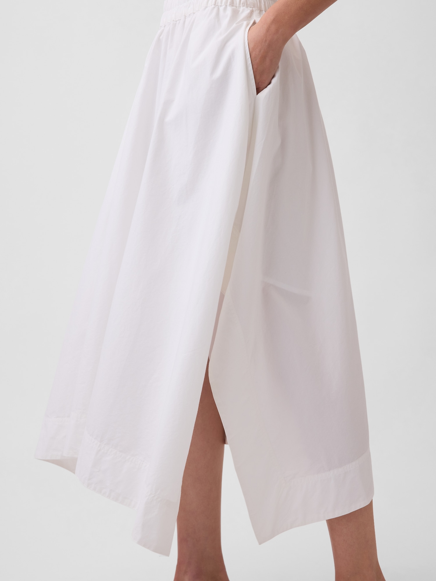 Poplin Handkerchief Midi Skirt