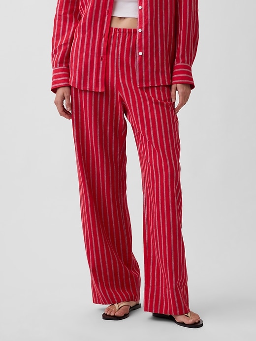 Image number 2 showing, Linen-Blend Easy Wide-Leg Pants