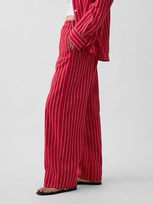 Image number 3 showing, Linen-Blend Easy Wide-Leg Pants