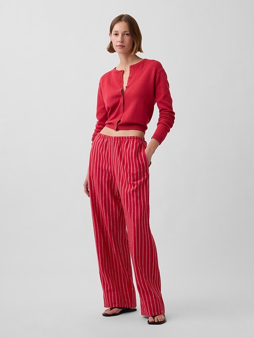 Image number 6 showing, Linen-Blend Easy Wide-Leg Pants