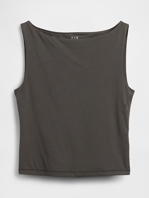 Image number 5 showing, CloseKnit Jersey Boatneck Crop Tank Top