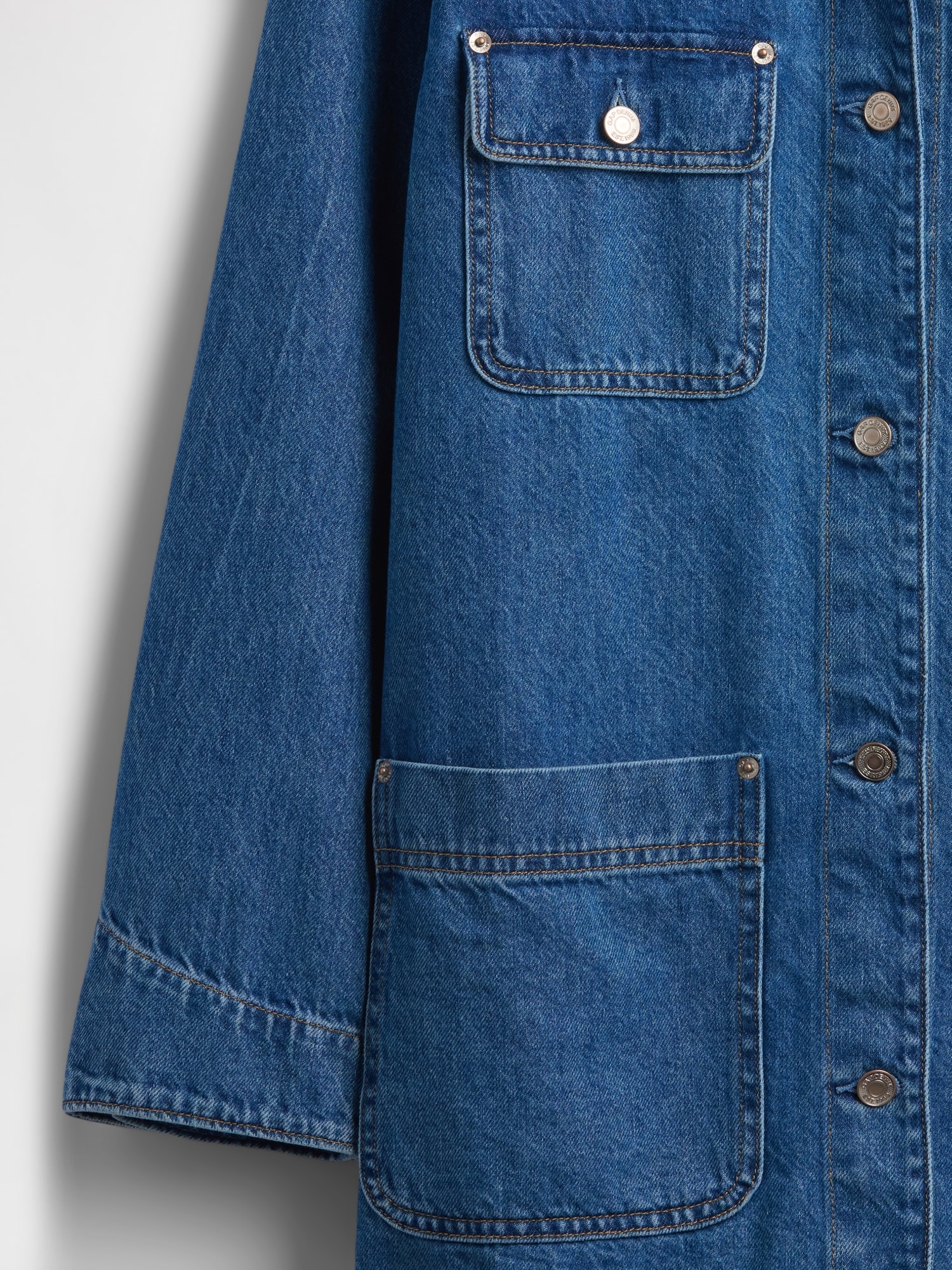 Corduroy-Collar Denim Barn Jacket