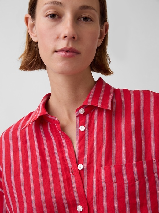 Image number 4 showing, 100% Linen Oversized Shirt