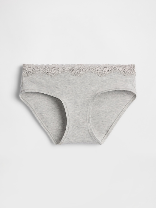 Image number 2 showing, Organic Stretch Cotton Lace-Trim Hipster